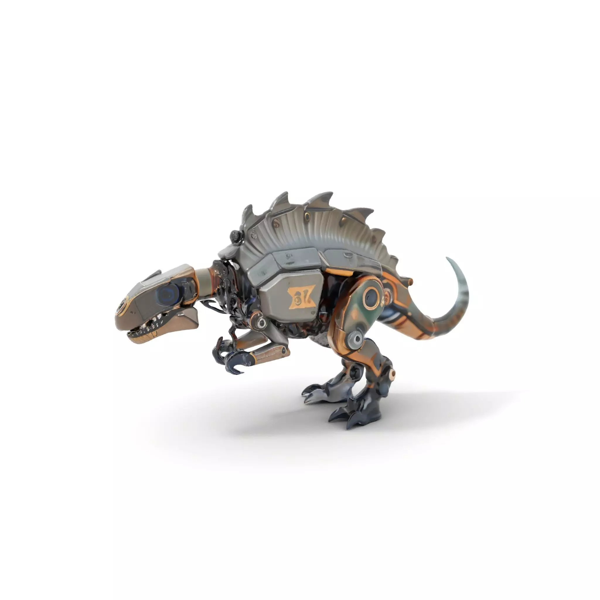 Mechanical Dinosaur Model Pack for Game and Animation Projects Low-poly 3D model_0