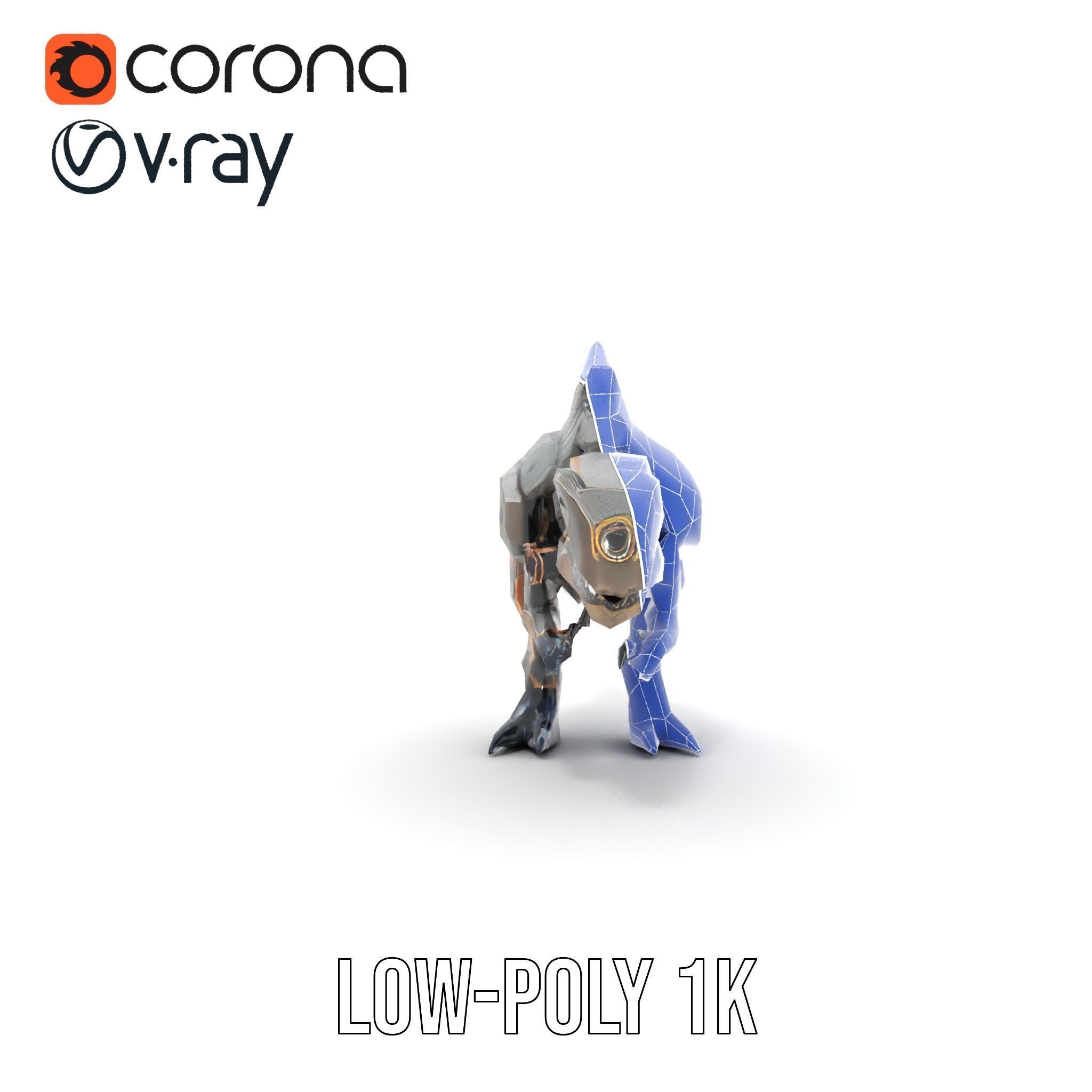 Mechanical Dinosaur Model Pack for Game and Animation Projects Low-poly 3D model_18