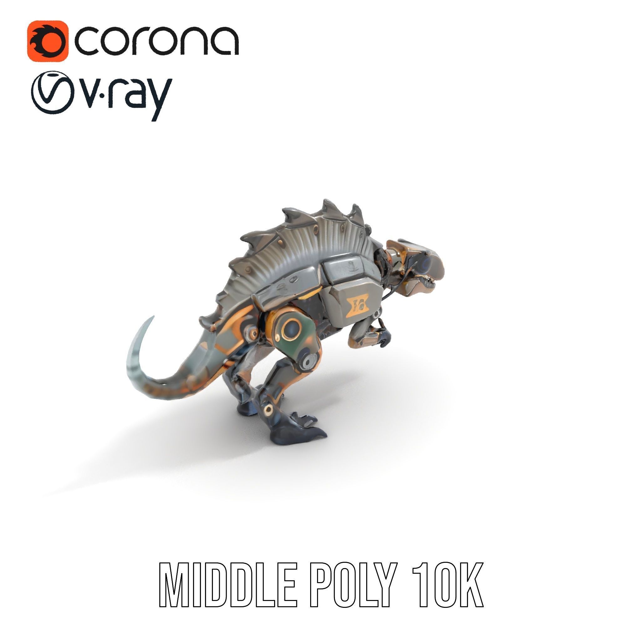 Mechanical Dinosaur Model Pack for Game and Animation Projects Low-poly 3D model_20