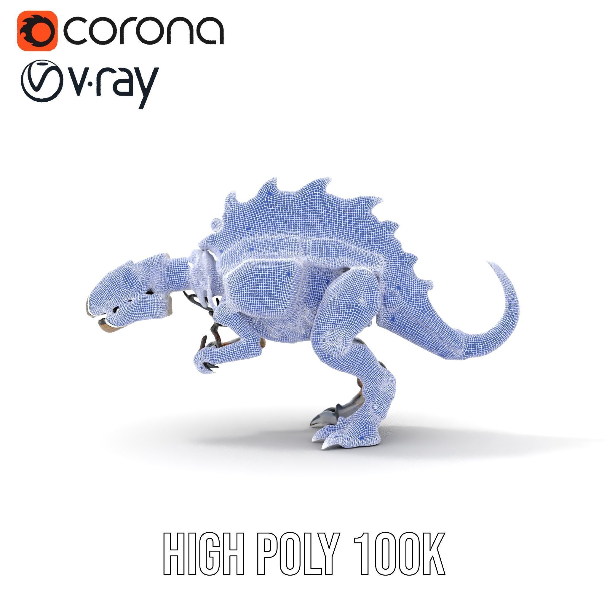 Mechanical Dinosaur Model Pack for Game and Animation Projects Low-poly 3D model_32