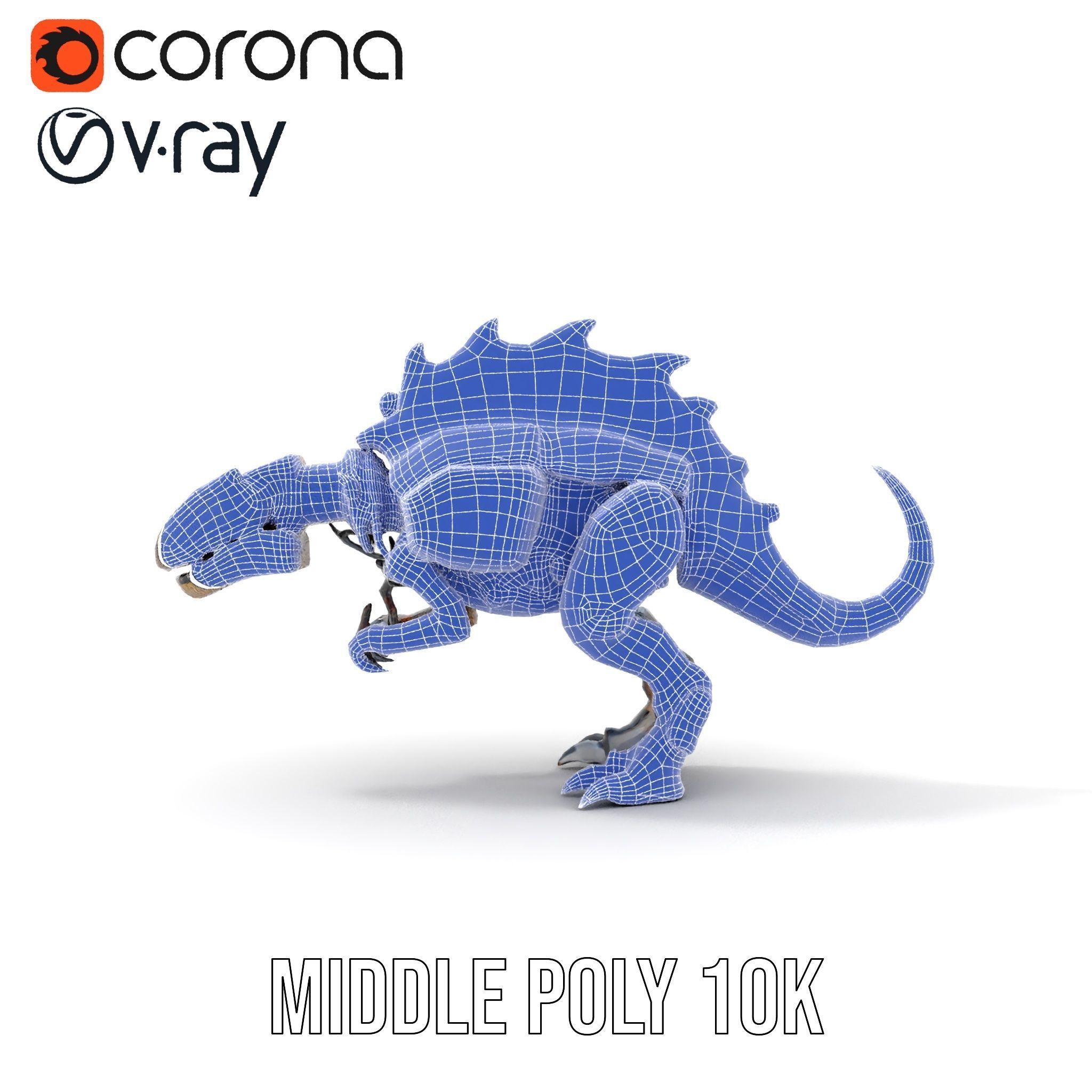 Mechanical Dinosaur Model Pack for Game and Animation Projects Low-poly 3D model_23