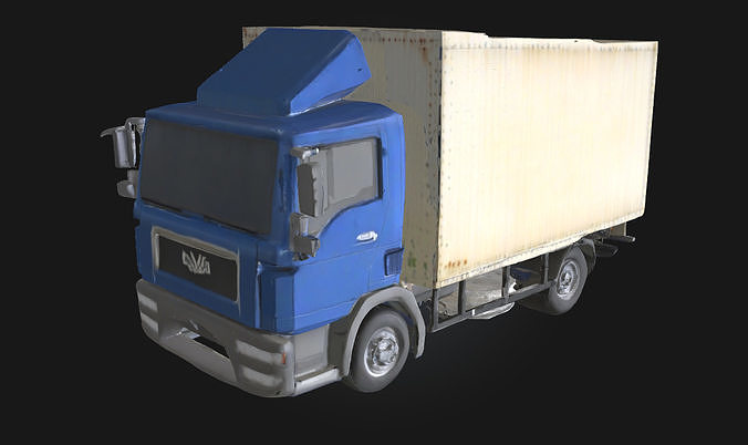 Blue Cargo Truck  Reliable Transport Vehicle 3D model