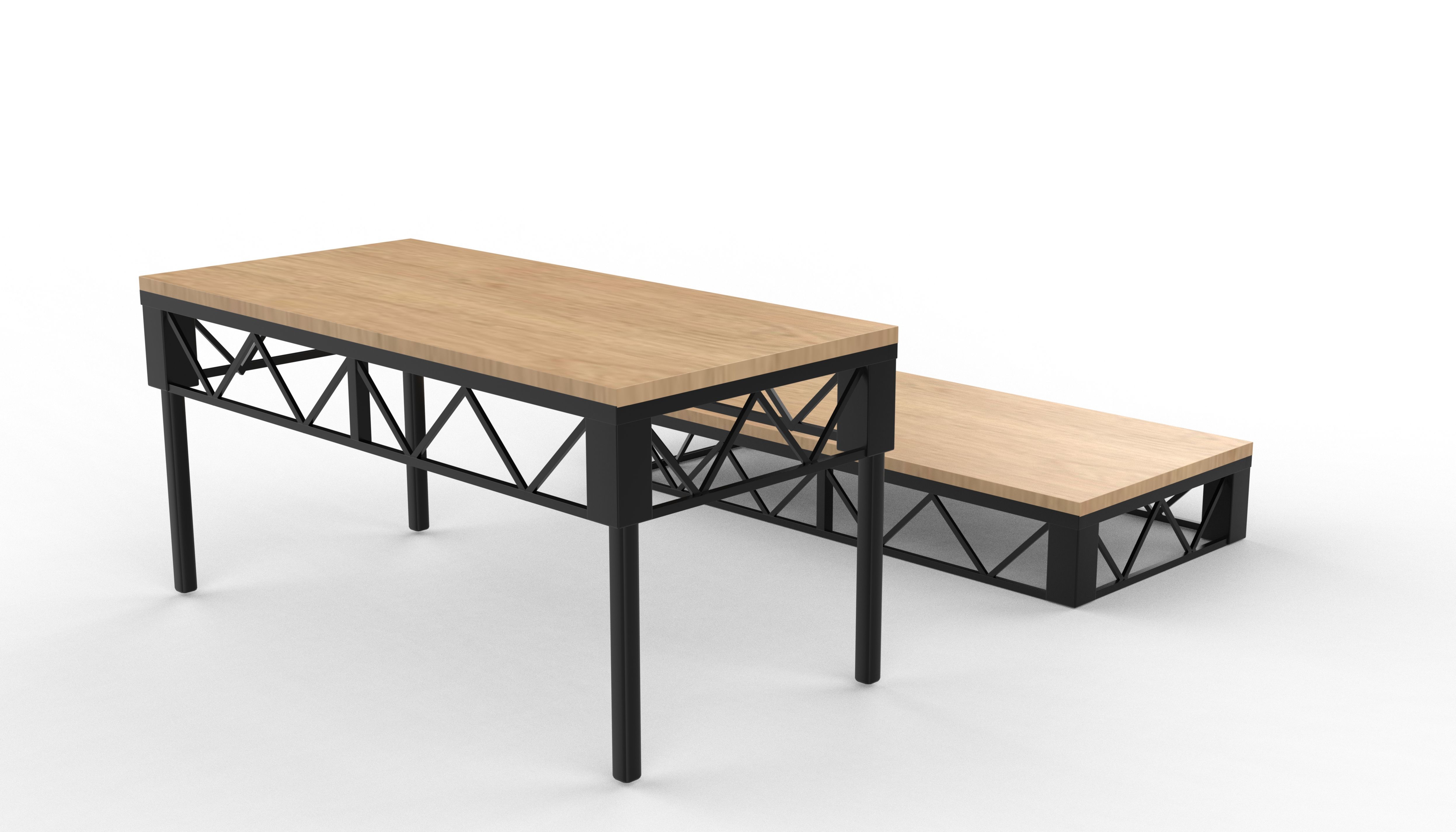Steel Deck Stage 3D model_5