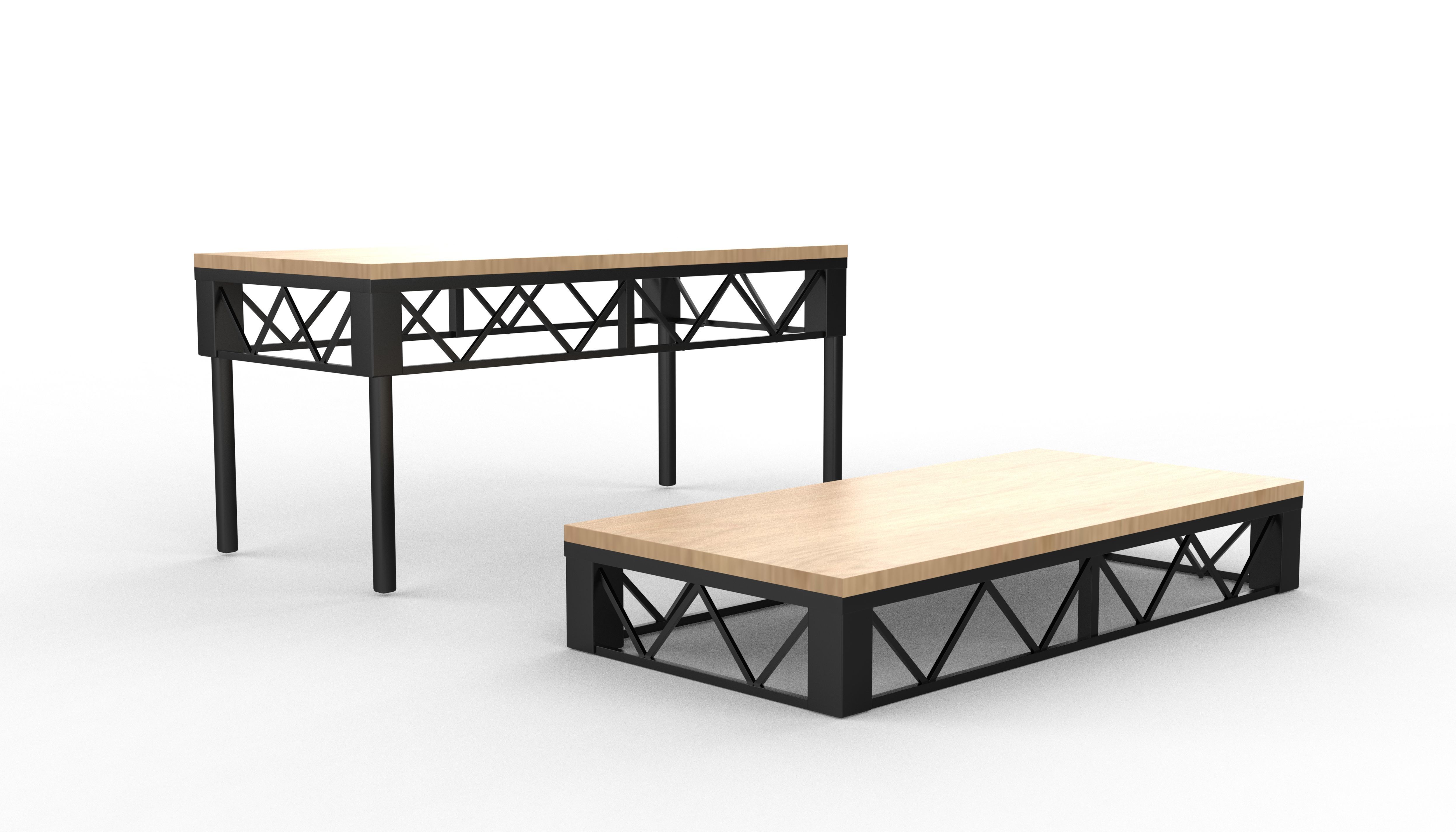 Steel Deck Stage 3D model_4