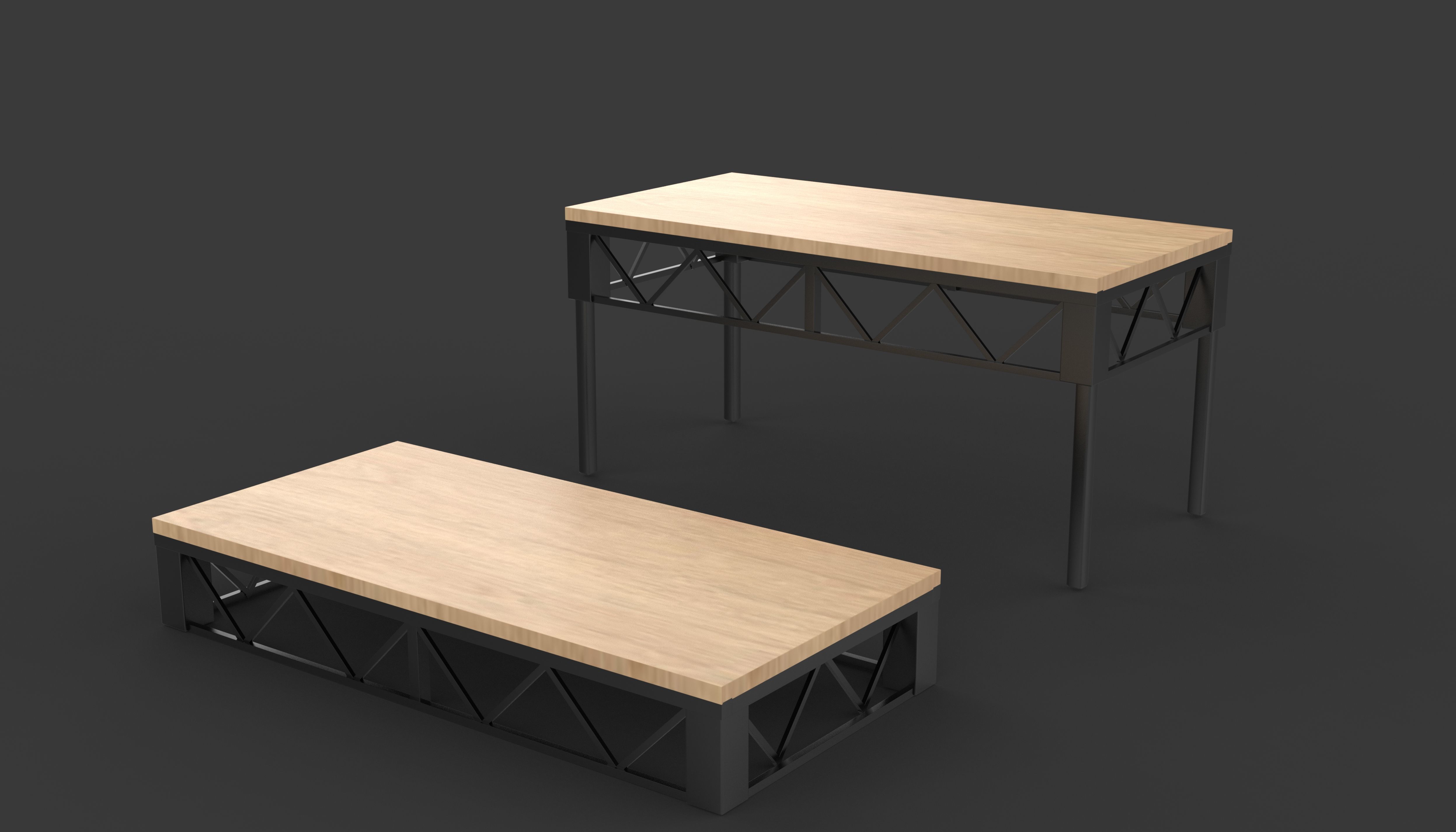 Steel Deck Stage 3D model_6