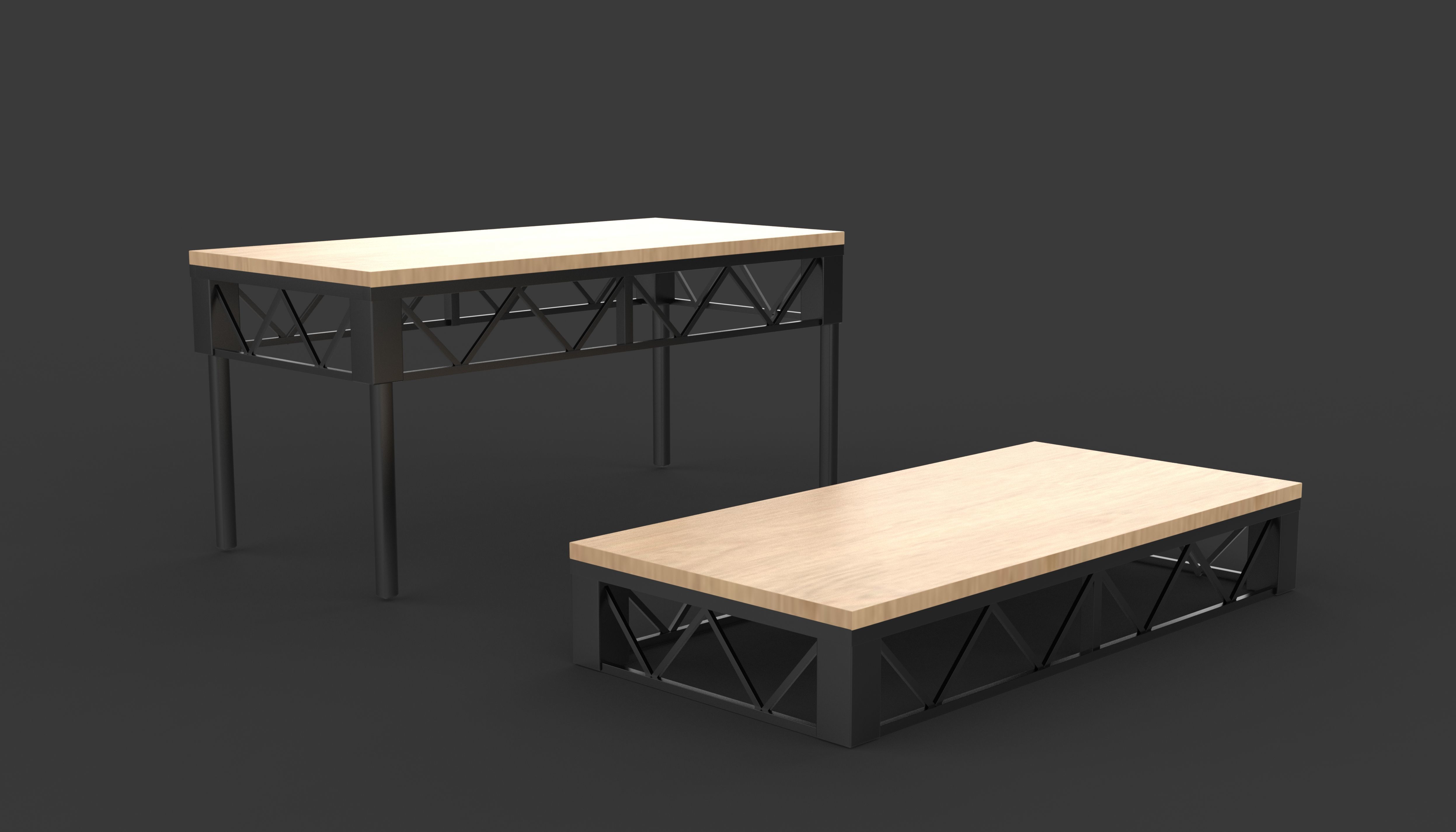 Steel Deck Stage 3D model_7