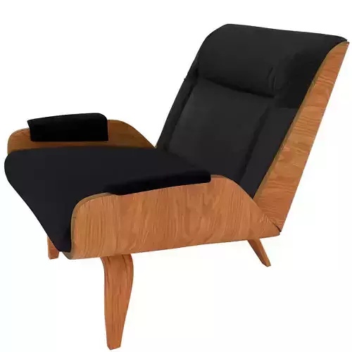 Paulo Bent Ply Leather Chair 3D model