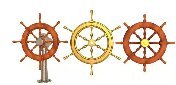 ship wheel collection 3D model
