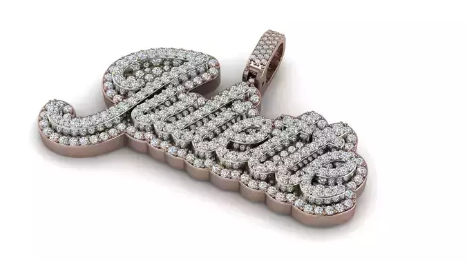 Custom Diamond Name Pendant JULIETTE