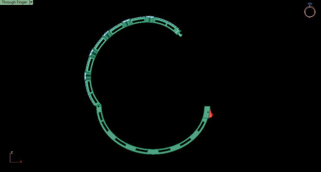 Bracelet 0043 - Bangle - Diamonds 3D print model_12