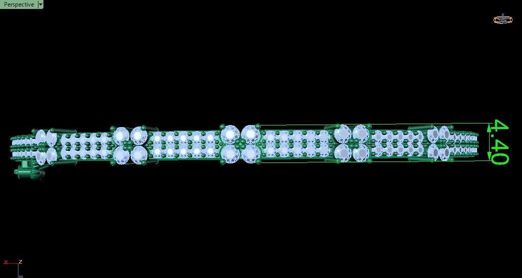 Bracelet 0043 - Bangle - Diamonds 3D print model_9