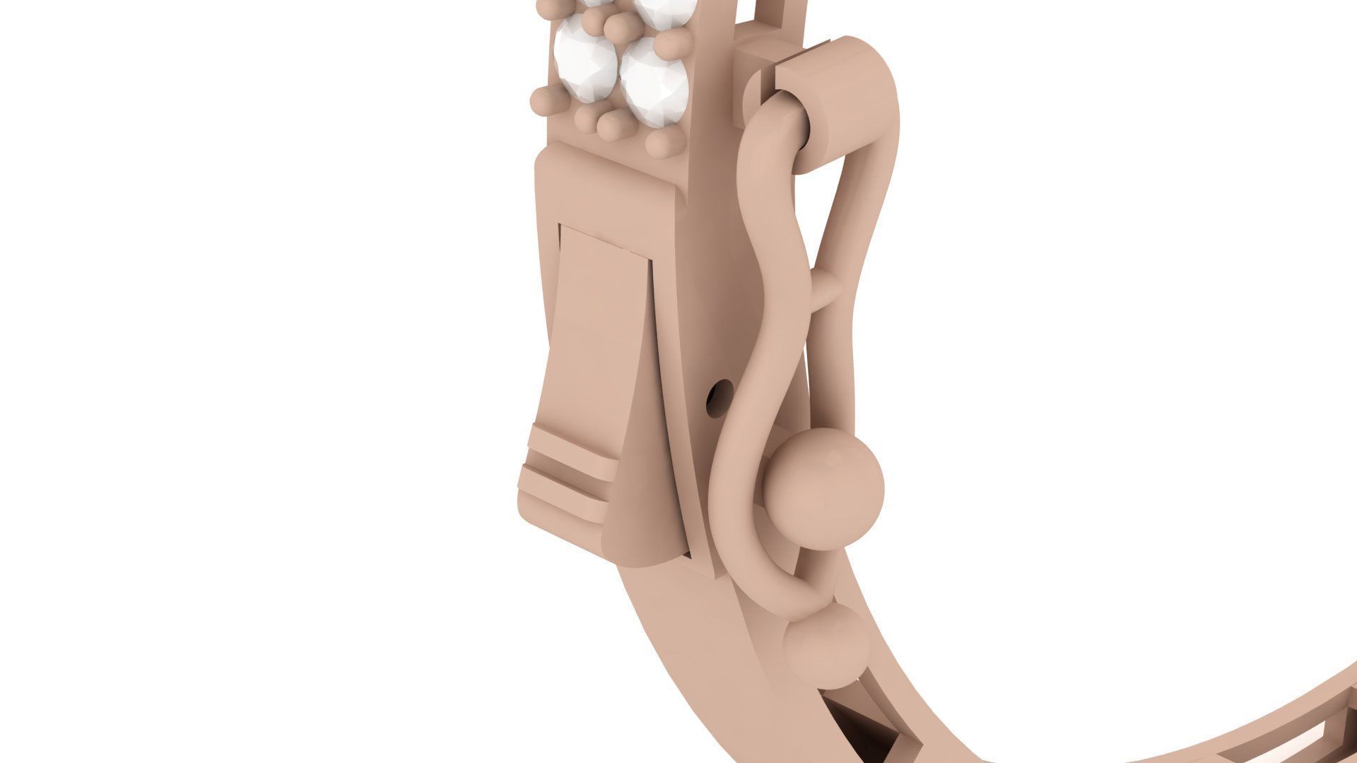 Bracelet 0043 - Bangle - Diamonds 3D print model_3