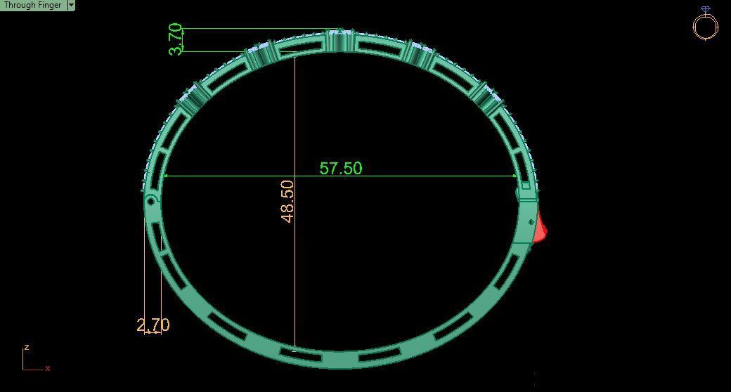 Bracelet 0043 - Bangle - Diamonds 3D print model_10