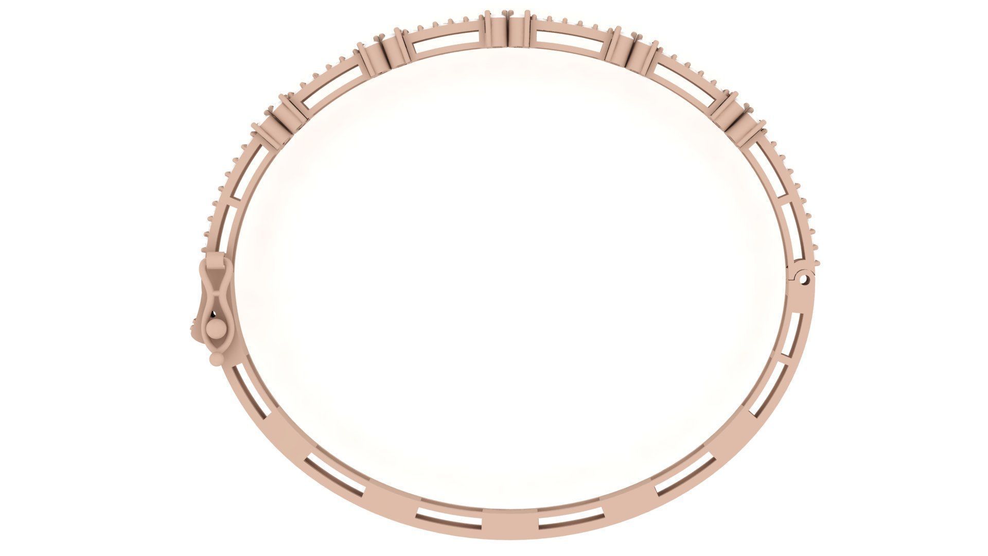 Bracelet 0043 - Bangle - Diamonds 3D print model_2