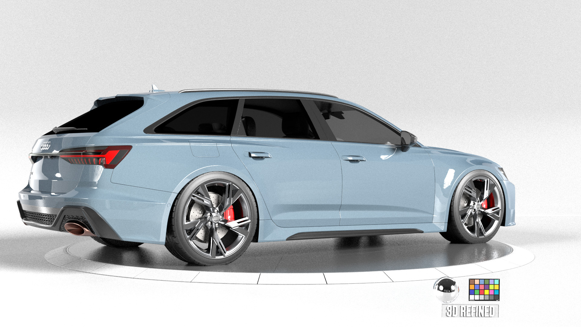 Audi RS6 -Rigged and Render Ready-unreal-vray-redshift 3D model_2