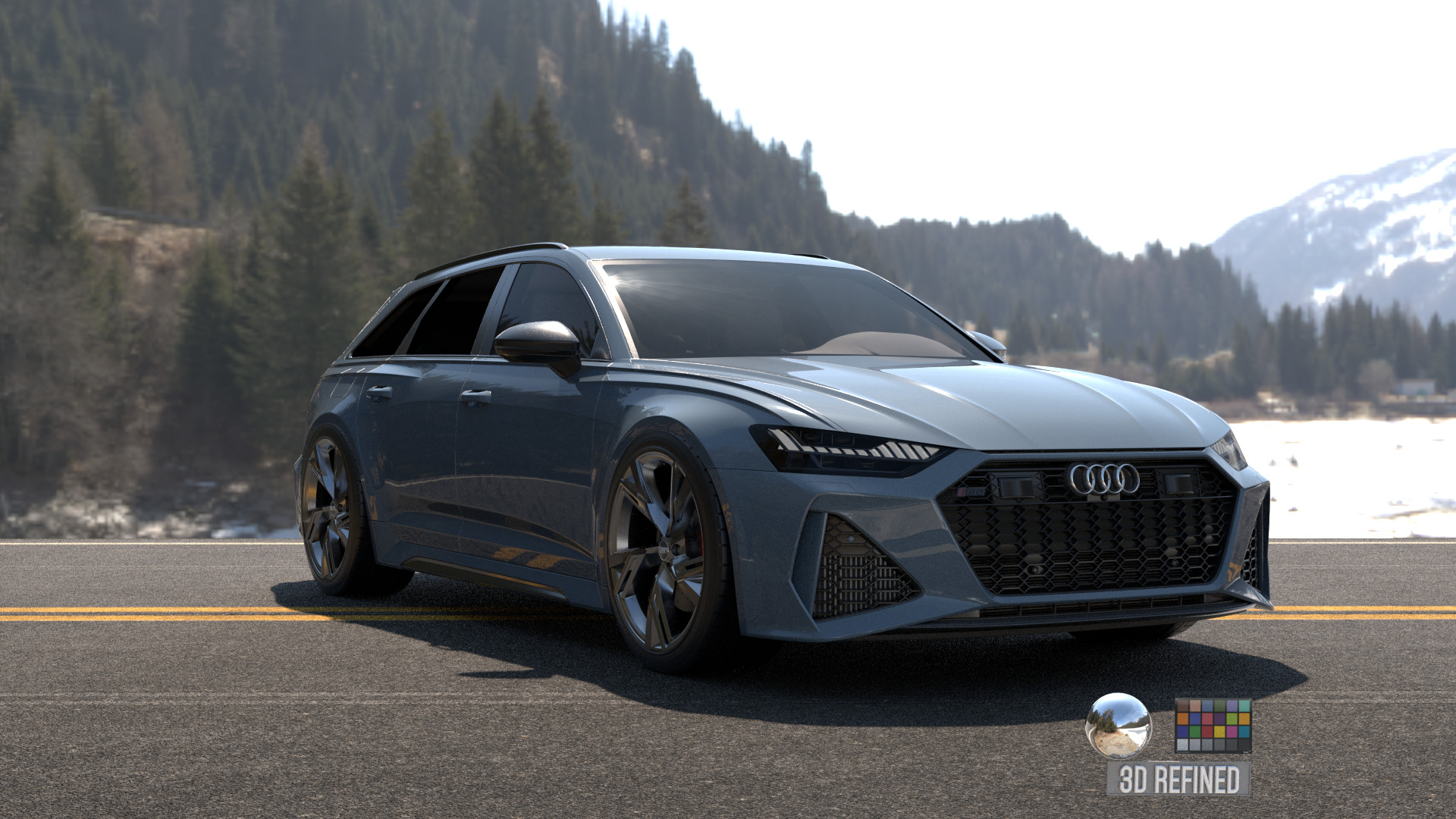 Audi RS6 -Rigged and Render Ready-unreal-vray-redshift 3D model_6