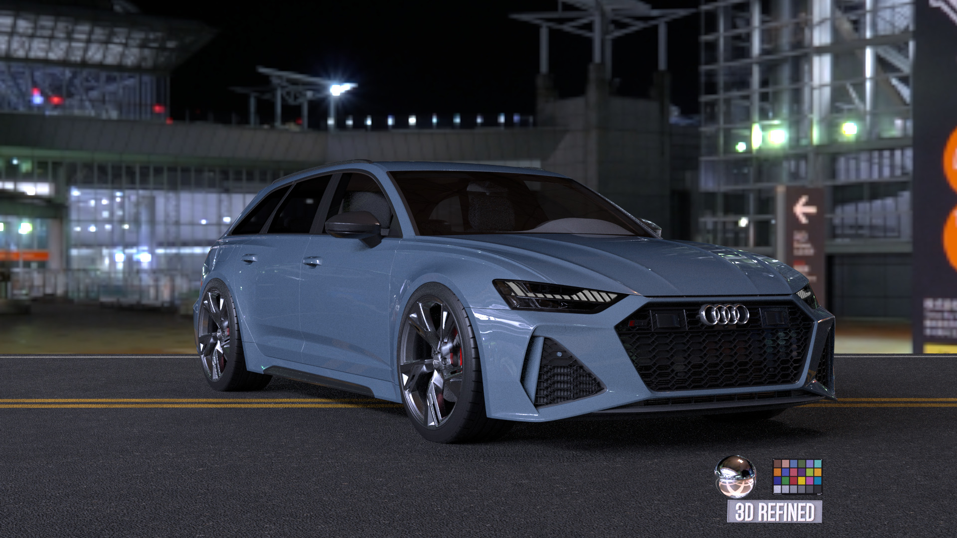Audi RS6 -Rigged and Render Ready-unreal-vray-redshift 3D model_13
