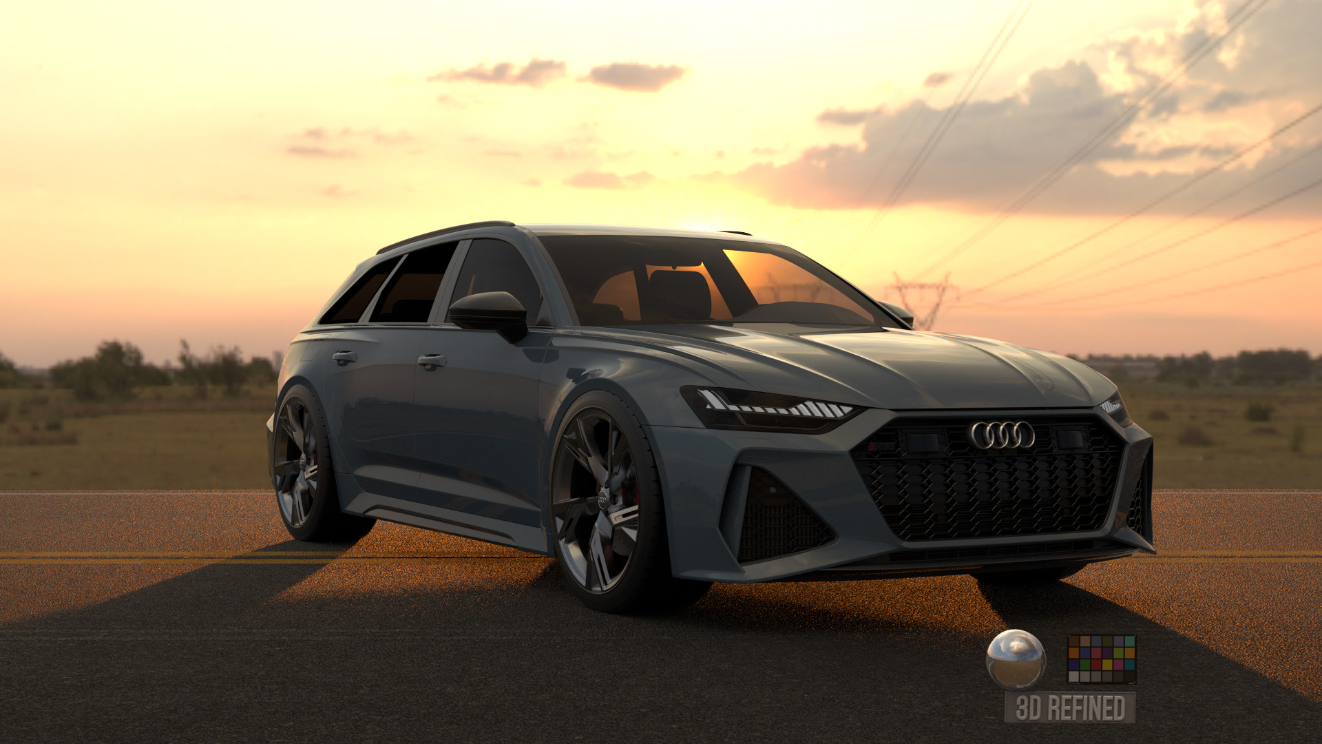 Audi RS6 -Rigged and Render Ready-unreal-vray-redshift 3D model_12
