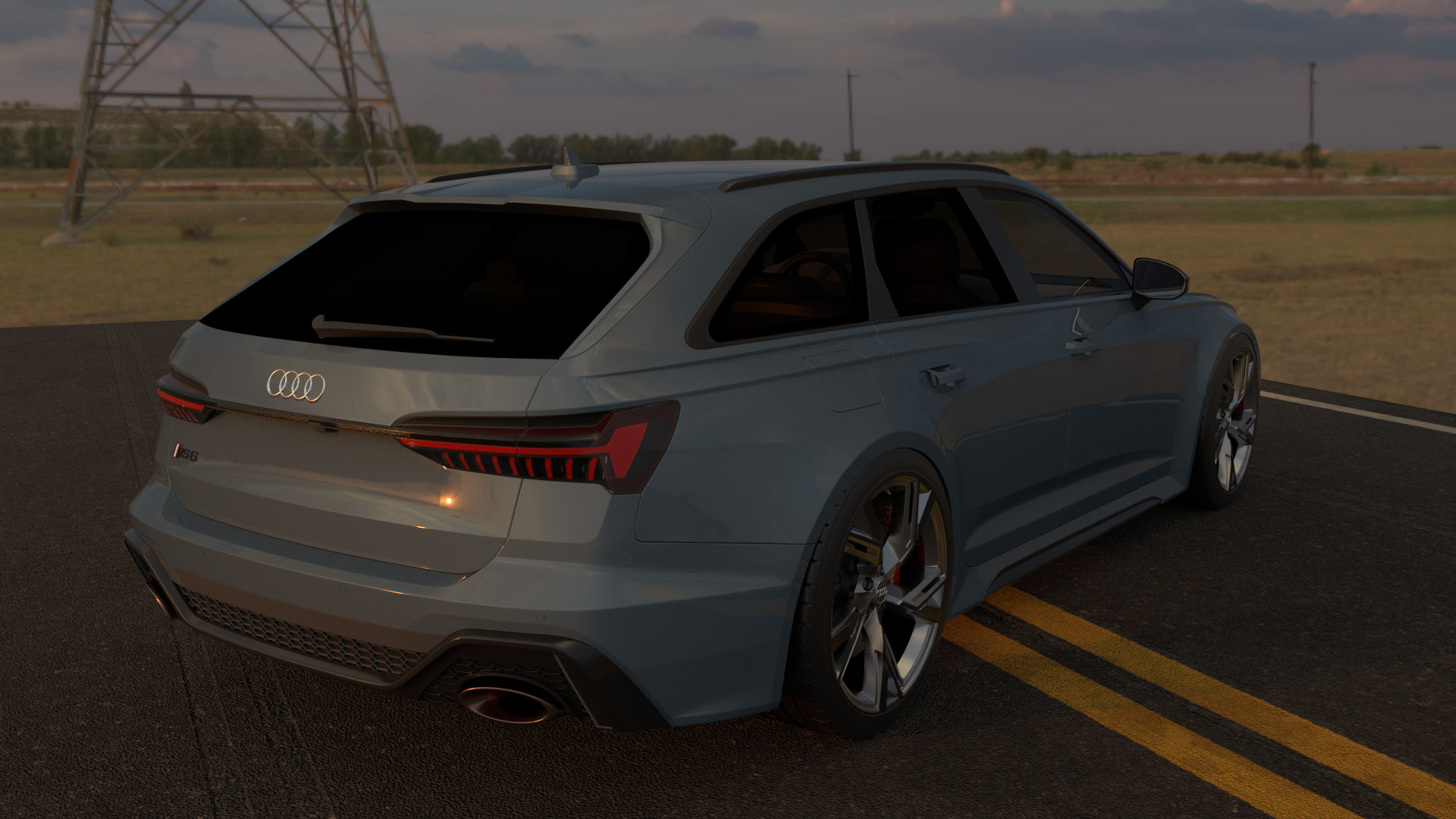 Audi RS6 -Rigged and Render Ready-unreal-vray-redshift 3D model_11