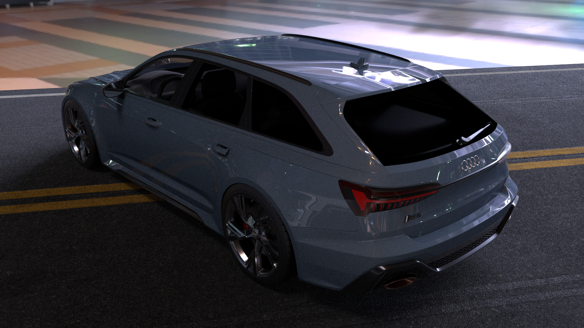 Audi RS6 -Rigged and Render Ready-unreal-vray-redshift 3D model_8