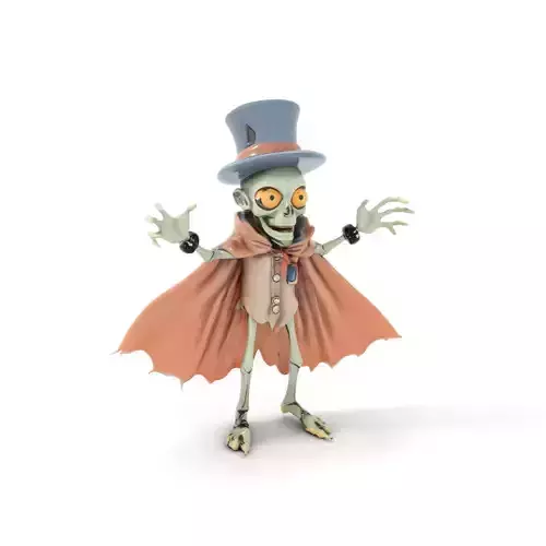 Spooky Skeleton Character Rigged and Animated with Cape and T... Low-poly 3D model