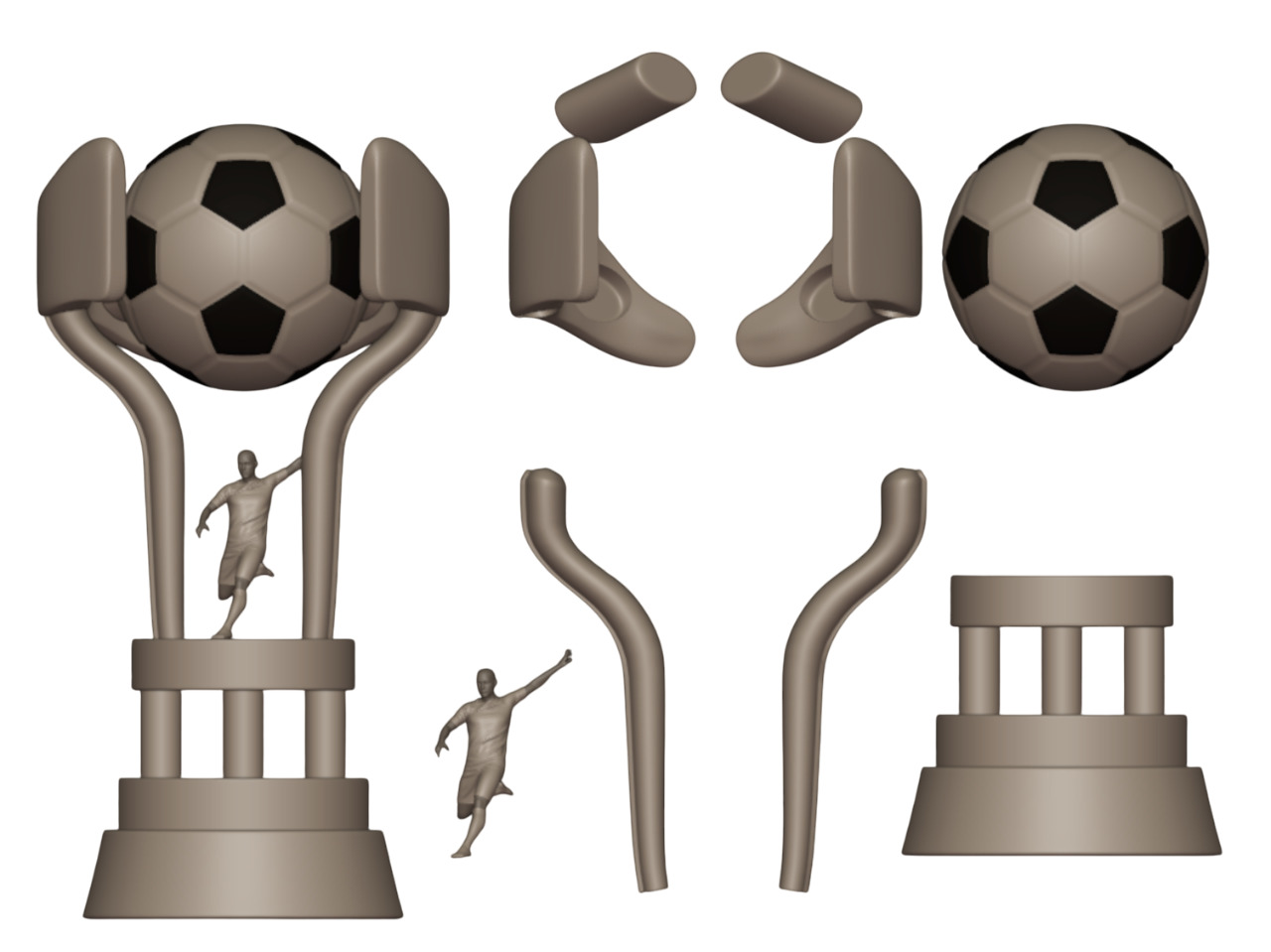 PREMIUM FOOTBALL TROPHY KIT  4 EXCLUSIVE MODELS 3D print model_21