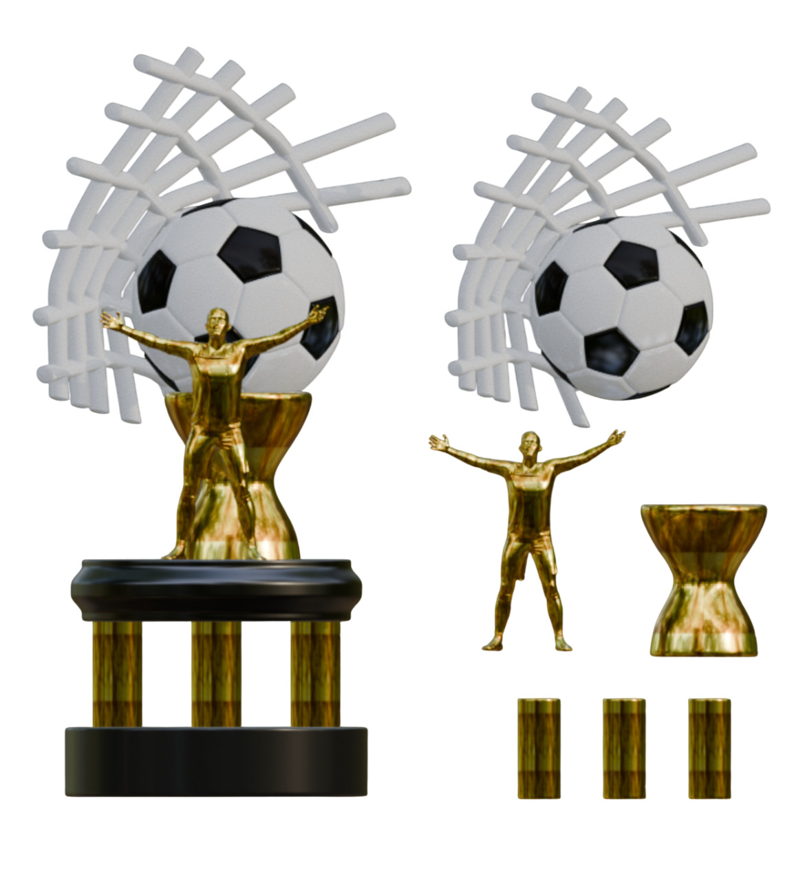 PREMIUM FOOTBALL TROPHY KIT  4 EXCLUSIVE MODELS 3D print model_12