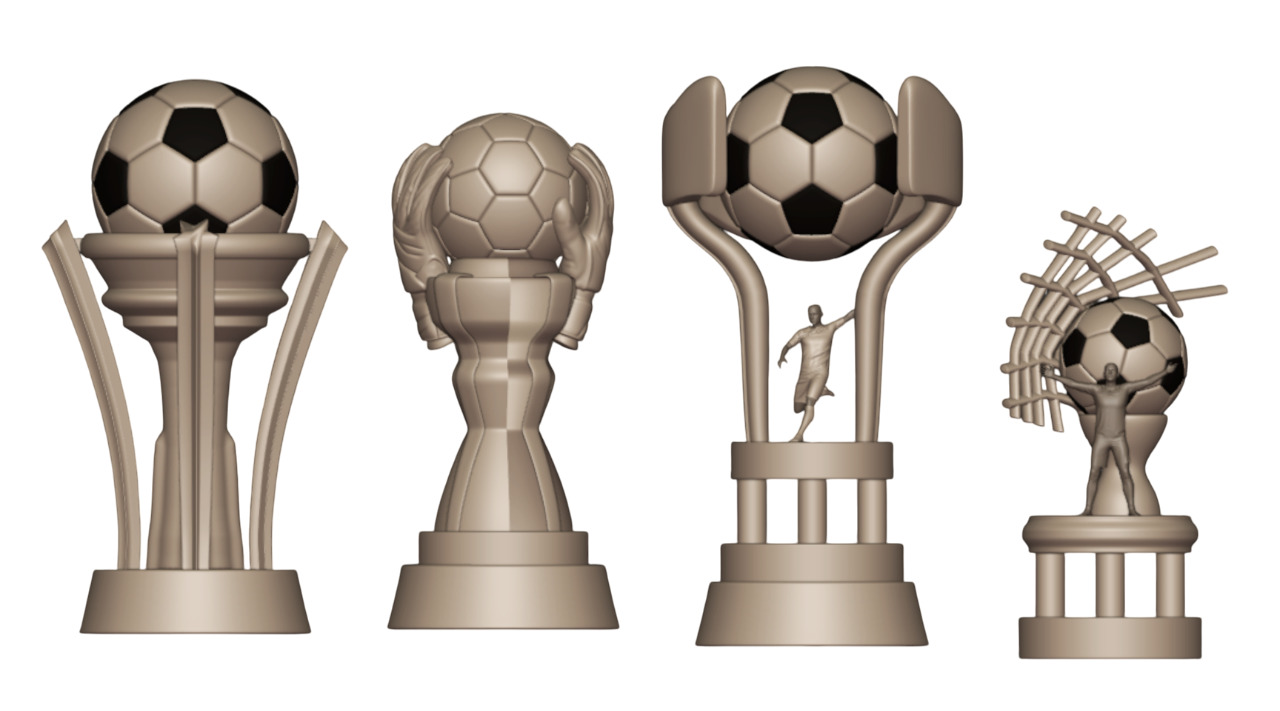PREMIUM FOOTBALL TROPHY KIT  4 EXCLUSIVE MODELS 3D print model_3