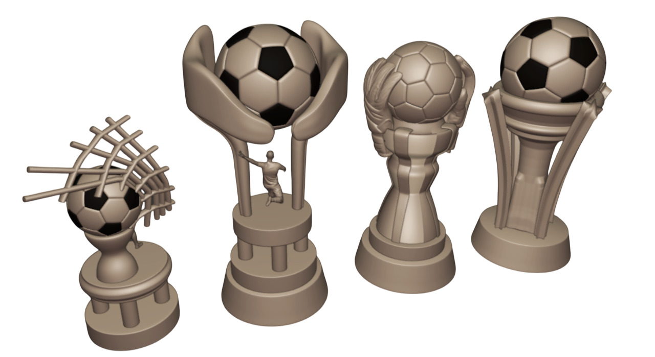 PREMIUM FOOTBALL TROPHY KIT  4 EXCLUSIVE MODELS 3D print model_5