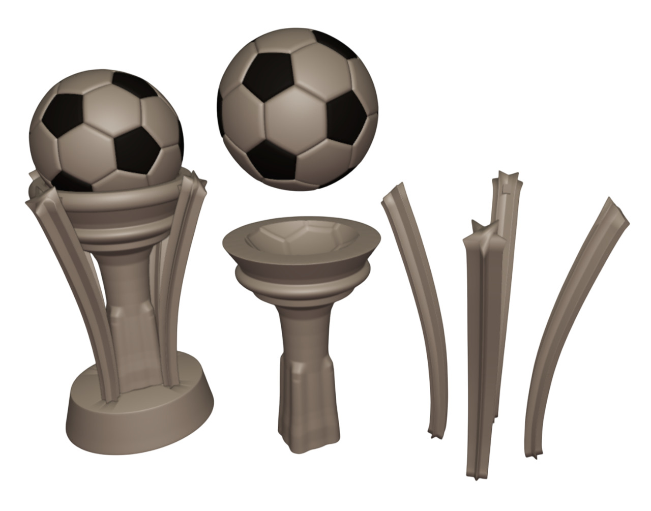 PREMIUM FOOTBALL TROPHY KIT  4 EXCLUSIVE MODELS 3D print model_7