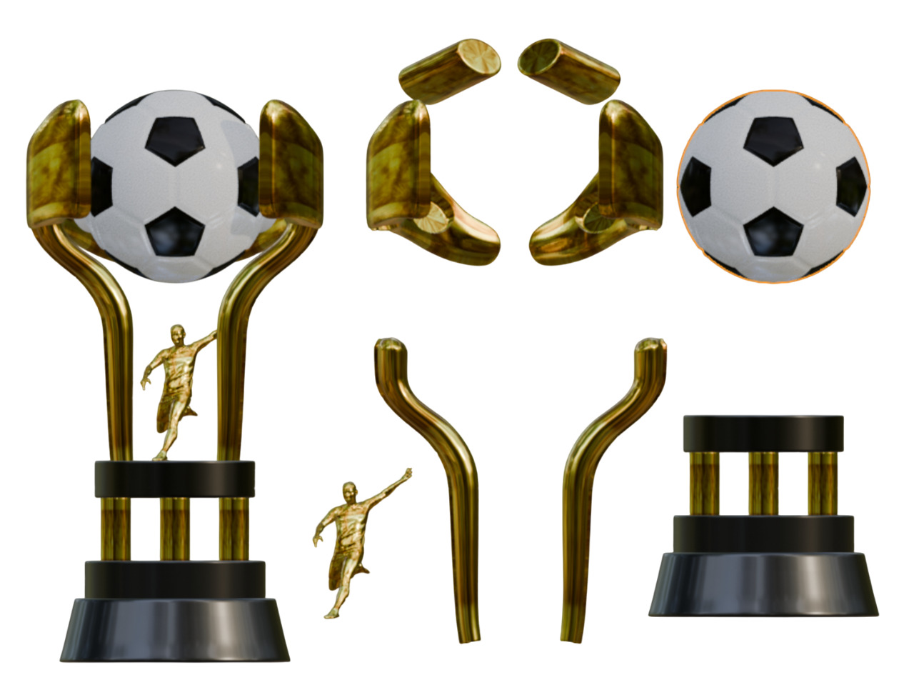 PREMIUM FOOTBALL TROPHY KIT  4 EXCLUSIVE MODELS 3D print model_20