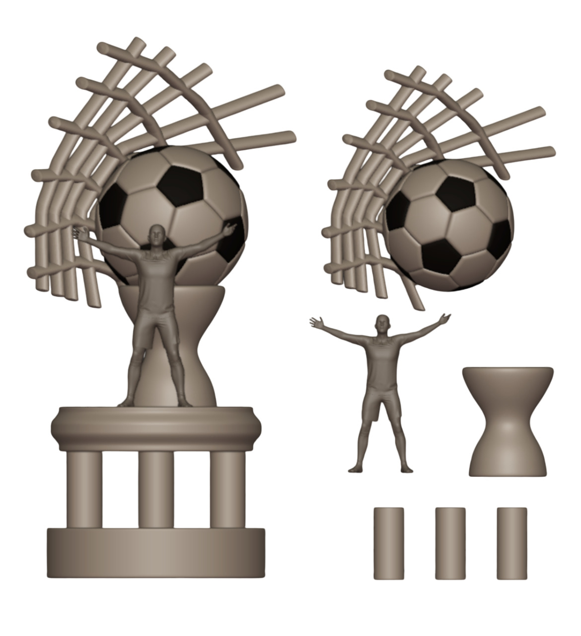 PREMIUM FOOTBALL TROPHY KIT  4 EXCLUSIVE MODELS 3D print model_13