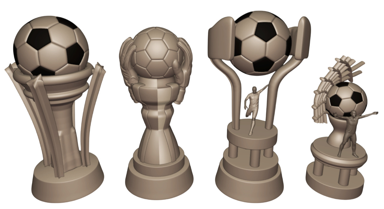 PREMIUM FOOTBALL TROPHY KIT  4 EXCLUSIVE MODELS 3D print model_1