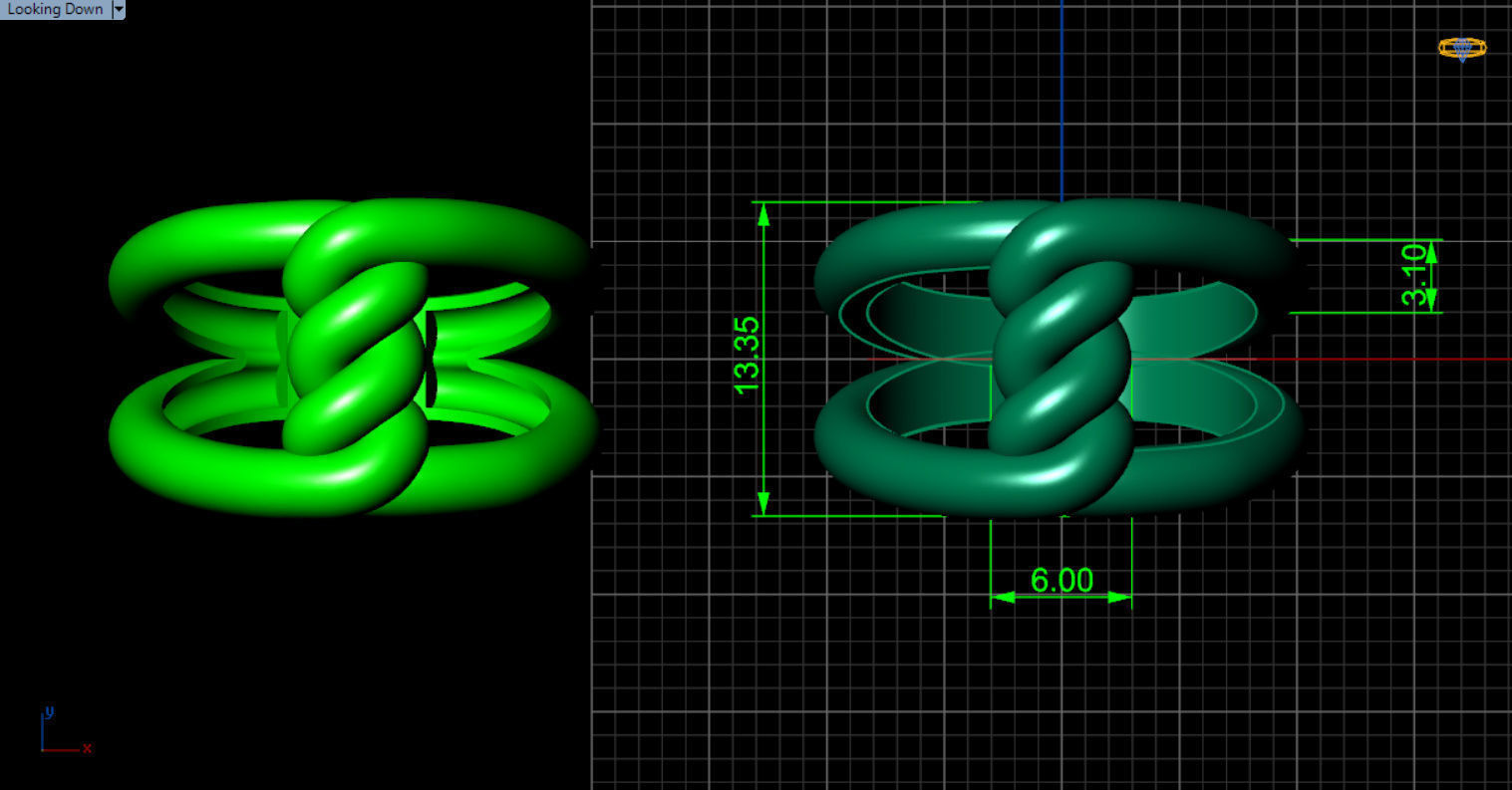 robe single knot ring 3D print model_4