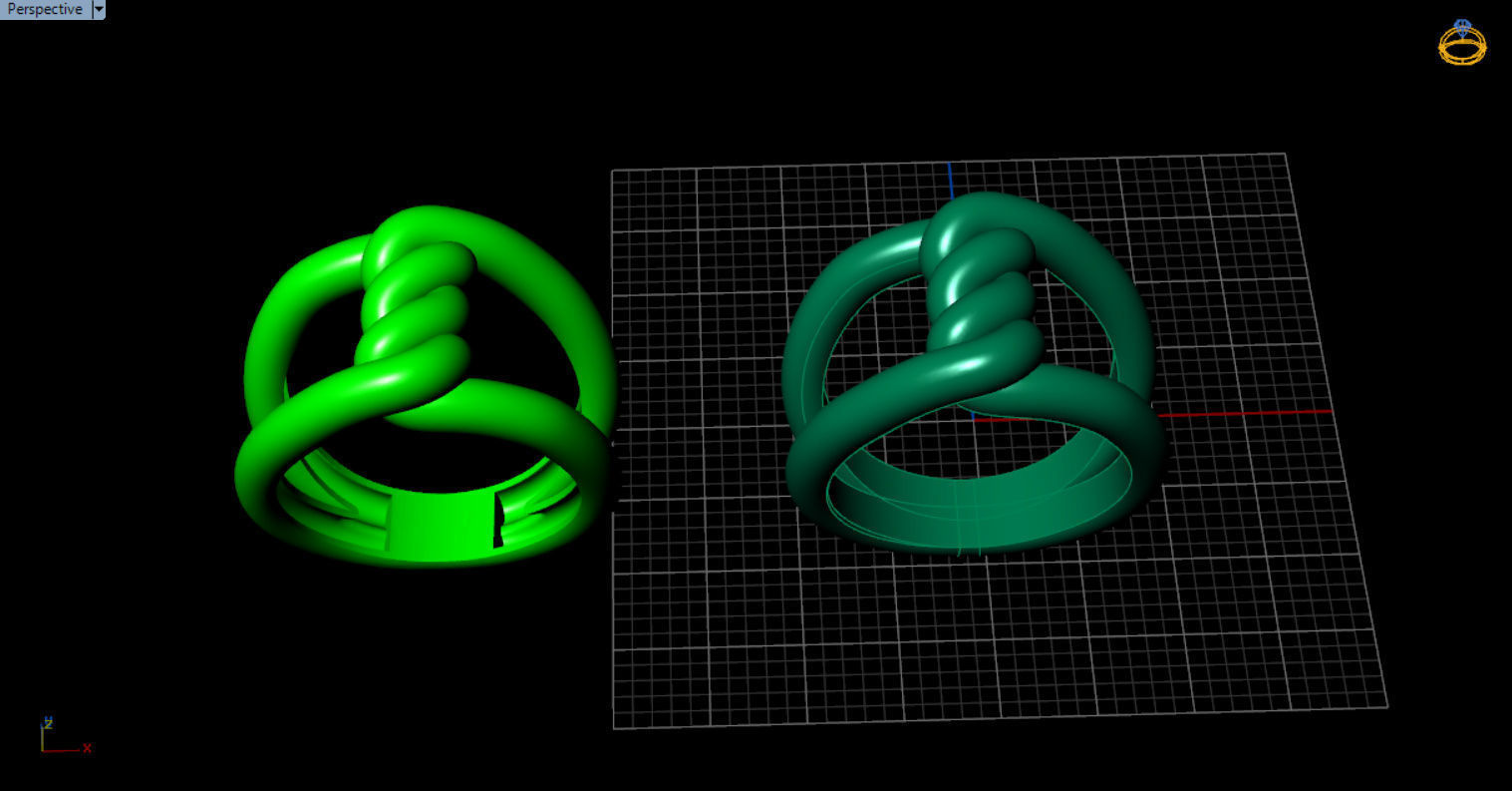 robe single knot ring 3D print model_8