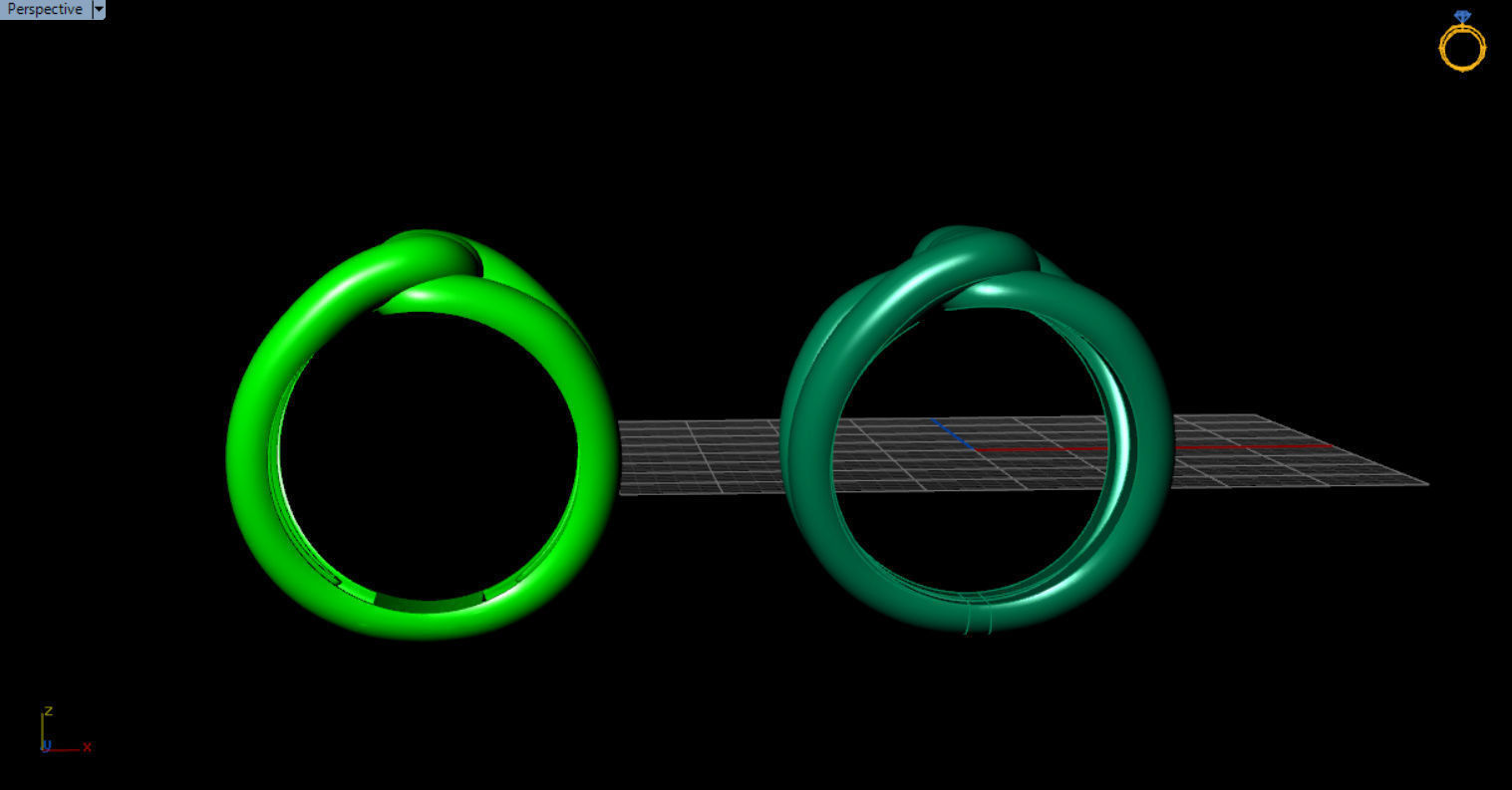 robe single knot ring 3D print model_10