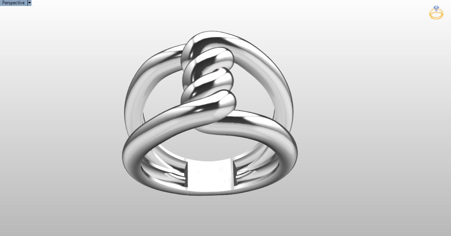 robe single knot ring 3D print model_1