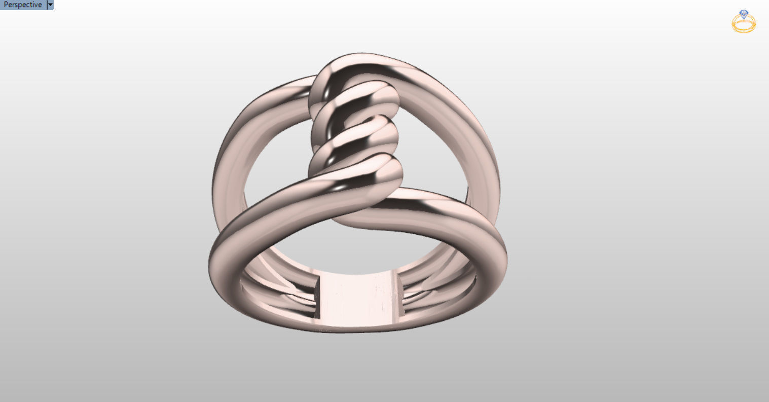 robe single knot ring 3D print model_2