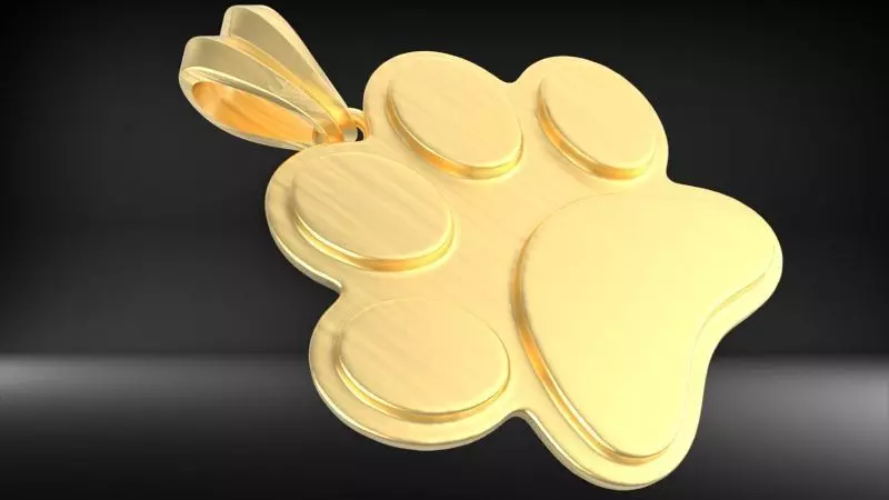 Cat paw pendant with bail 3D print model