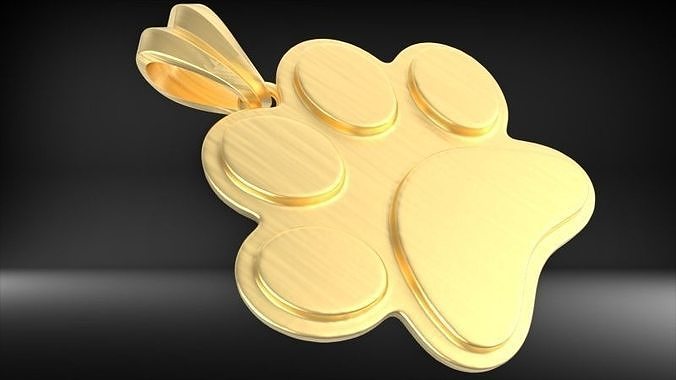 Cat paw pendant with bail  3D print model