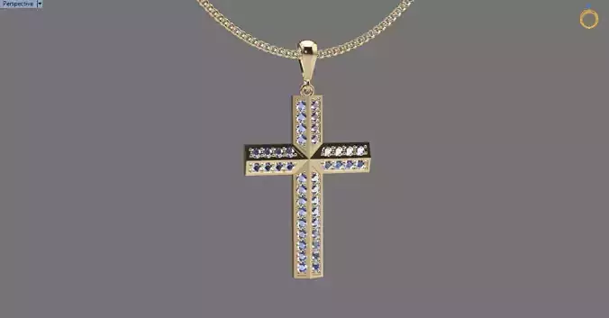 luxury full diamond cross pendant