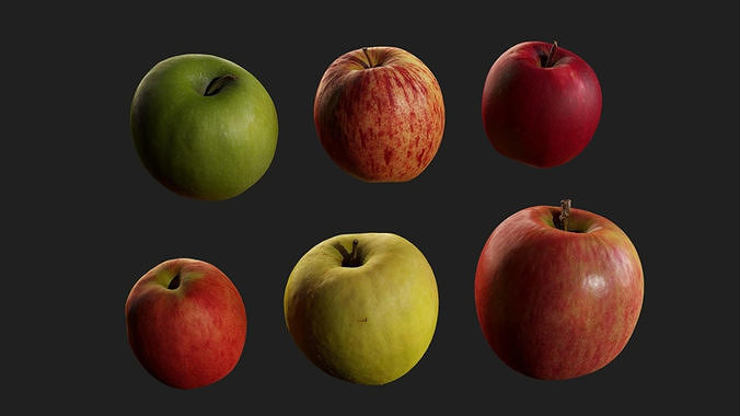 Apples Pack Low-poly 3D model