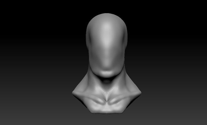 ZBrush Base Mesh - Stylized Male Head - OBJ and FBX Included Low-poly 3D model