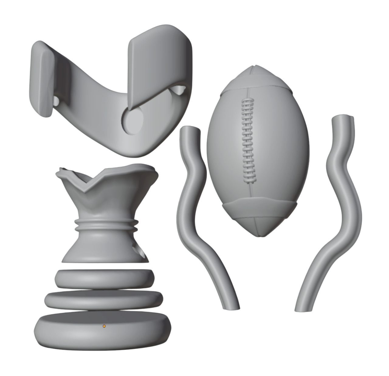 3D AMERICAN FOOTBALL TROPHY  PRINT READY 3D print model_9