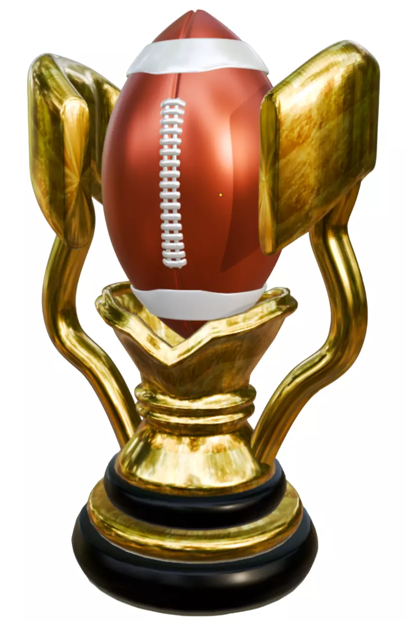3D AMERICAN FOOTBALL TROPHY  PRINT READY 3D print model_0