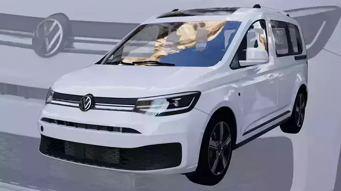 Caddy 2021 High Quality Best 3D model Exterior Interior