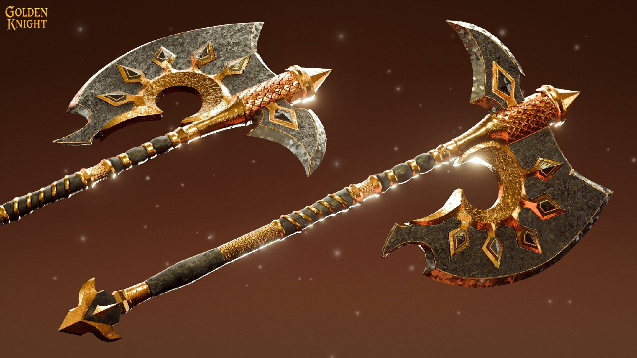 Golden Knight Game Ready Character Low-poly 3D model_8