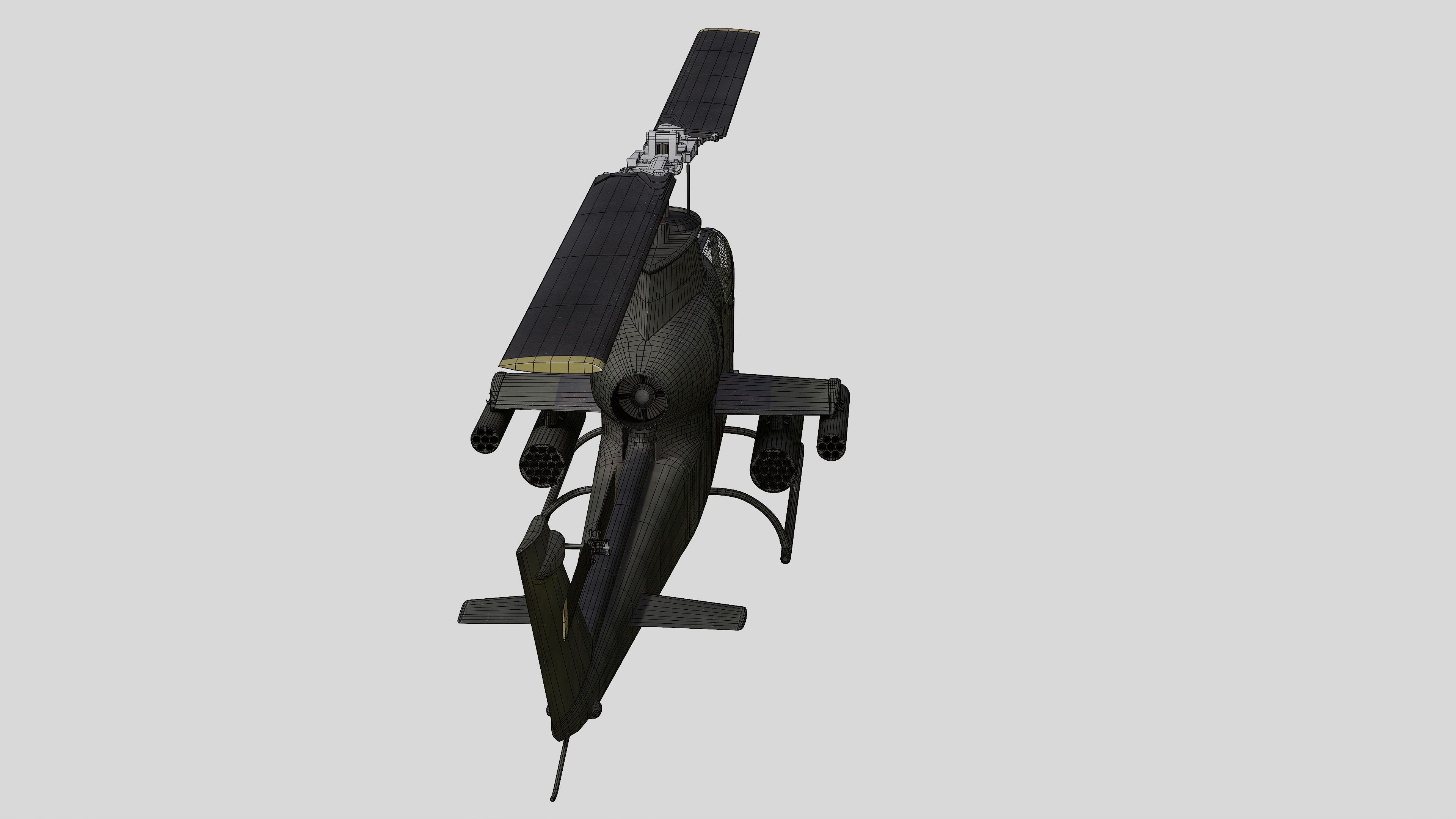 AH-1G Cobra US Army Vietnam War Helicopter Game Ready PBR 136K Low-poly 3D model_46
