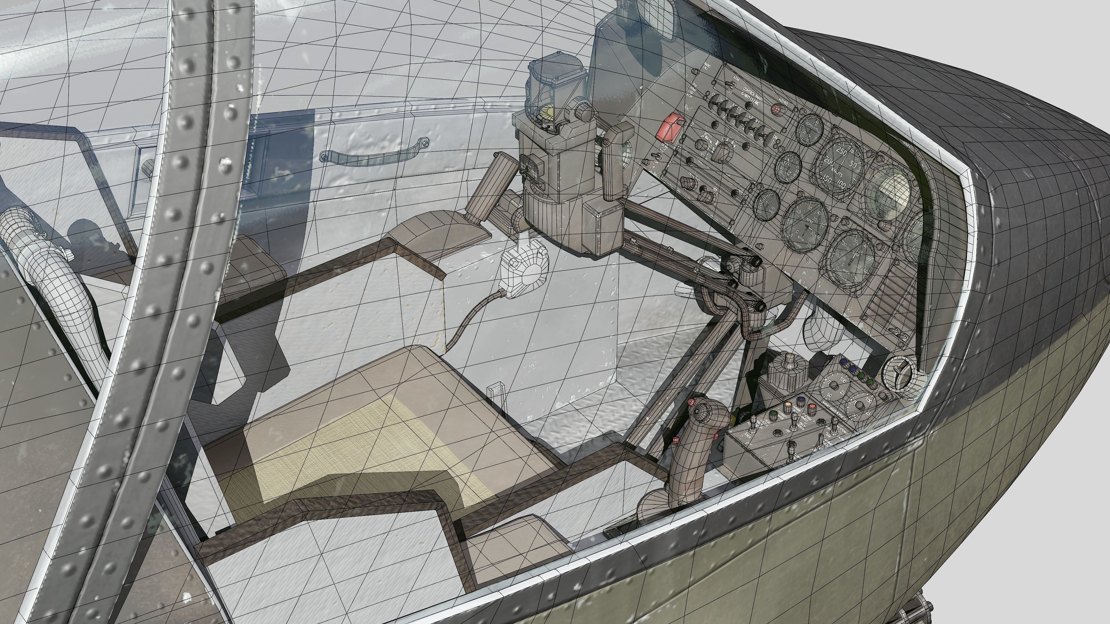 AH-1G Cobra US Army Vietnam War Helicopter Game Ready PBR 136K Low-poly 3D model_50