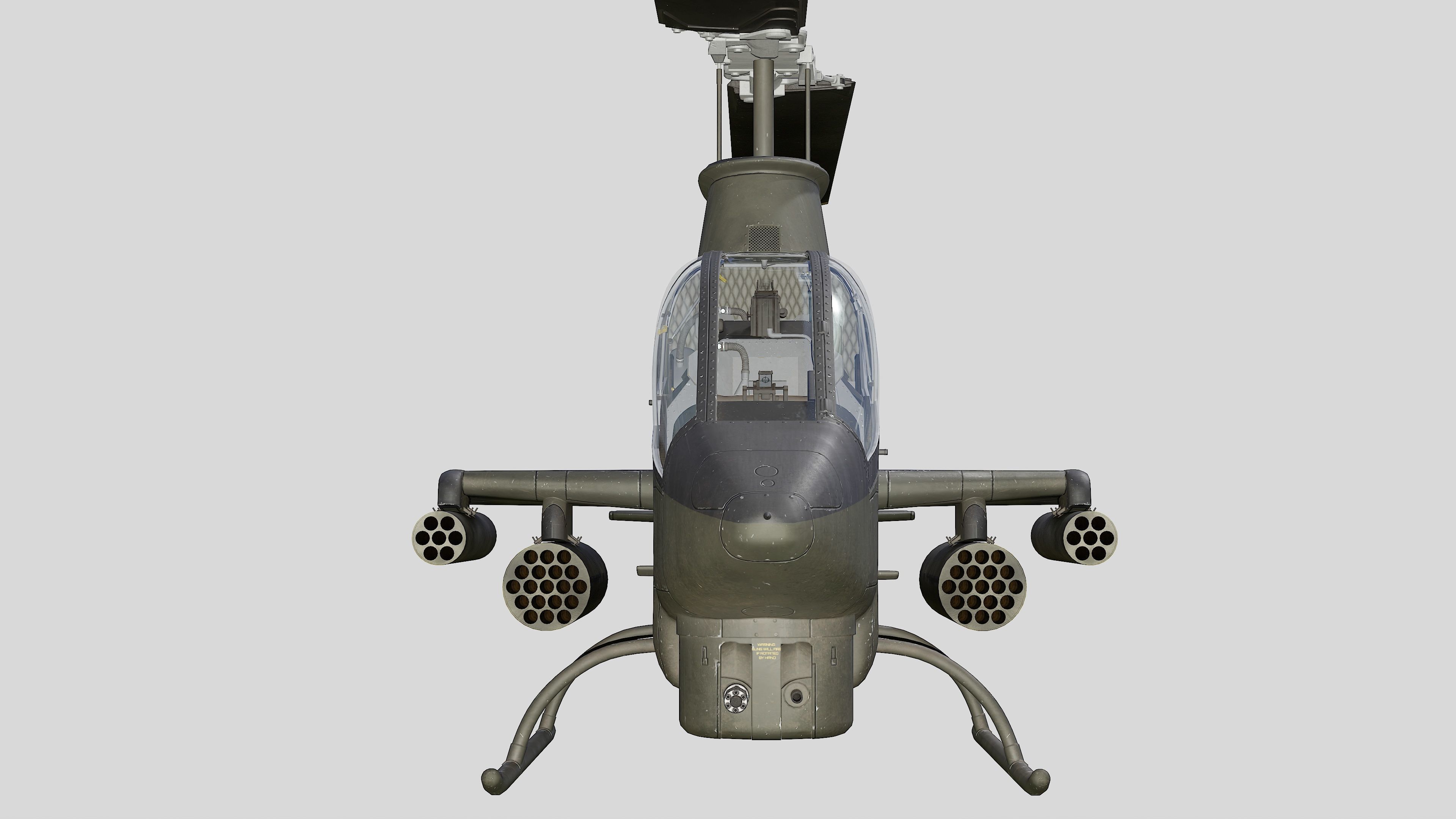 AH-1G Cobra US Army Vietnam War Helicopter Game Ready PBR 136K Low-poly 3D model_14